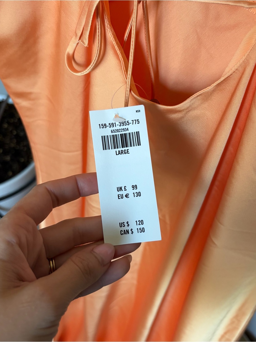 Abercrombie & Fitch Orange Satin Slip Midi Dress - Picture 4 of 6